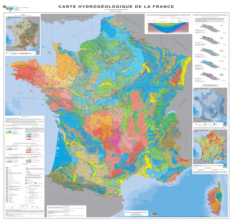 Carte hydrogéologique de la France Métropolitaine au 1/1000000