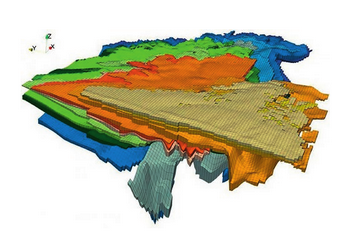 Affleurements des différents réservoirs considérés dans le modèle nord-aquitain cartographié à partir des entités hydrogéologiques de la BDLISA. Visualisables en 3D.